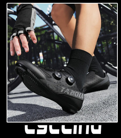 Road Cycling Shoes Flats Cleats Shoes Speed Cycling Sneakers Men’s Bike Shoes Women’s Self-Locking Non-slip Mountain Bicycle SPD Shoes
