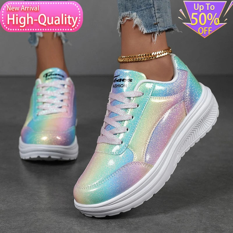 New summer fashionable women's sports shoes, versatile lightweight and durable running shoes, shock-absorbing daily walking shoes