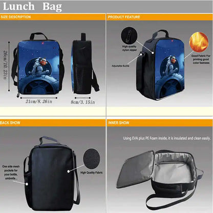 Lunch Bags for Children,Cartoon Fort-nite School Picnic Bags for Girls Boys,Kids Insulated Cooler Lunch Bags Portable Lightweigh