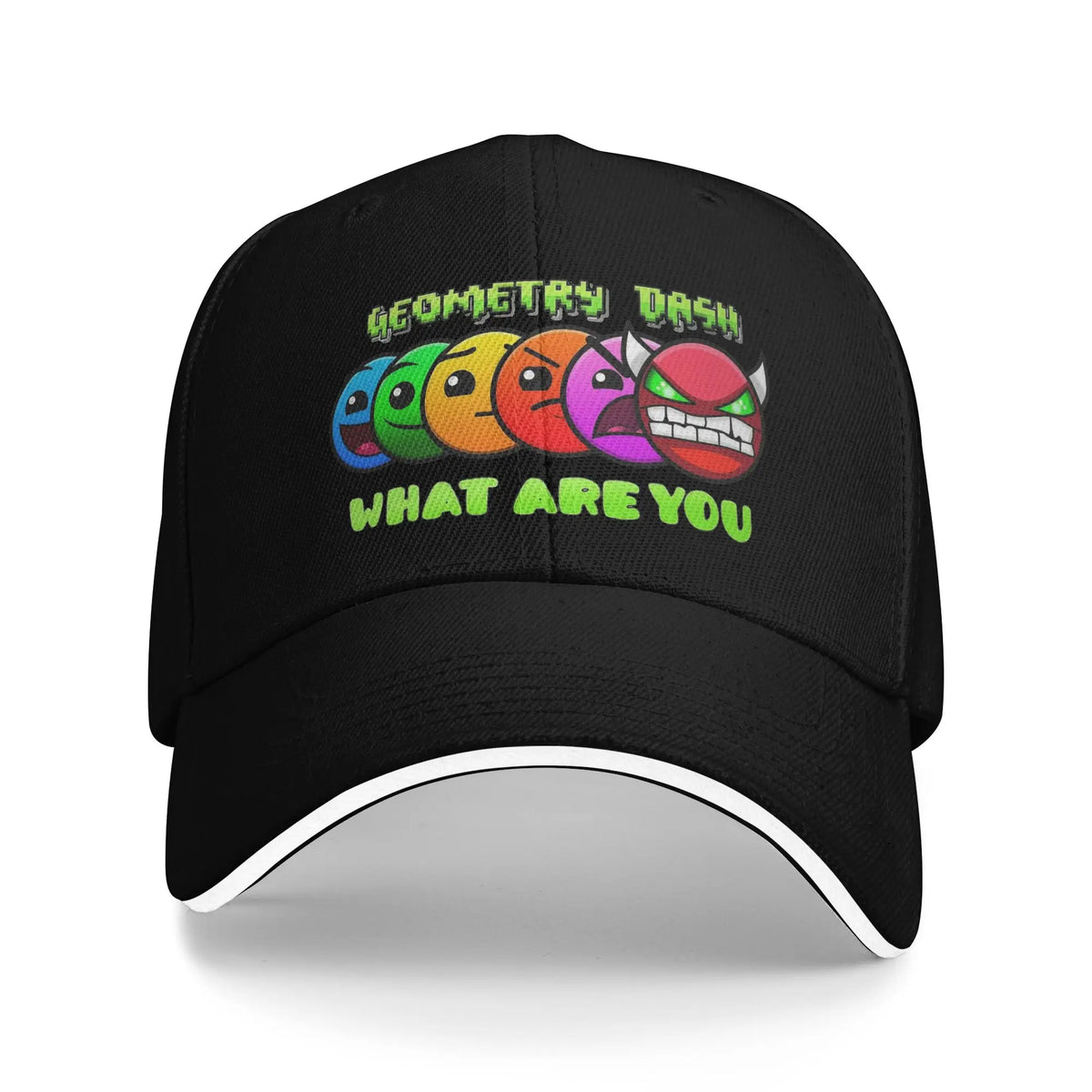 Geometry Game Dash Baseball Cap Casual Unblocked Level Sandwich Hat za moške in ženske, dihalna pokrivala za različne aktivnosti