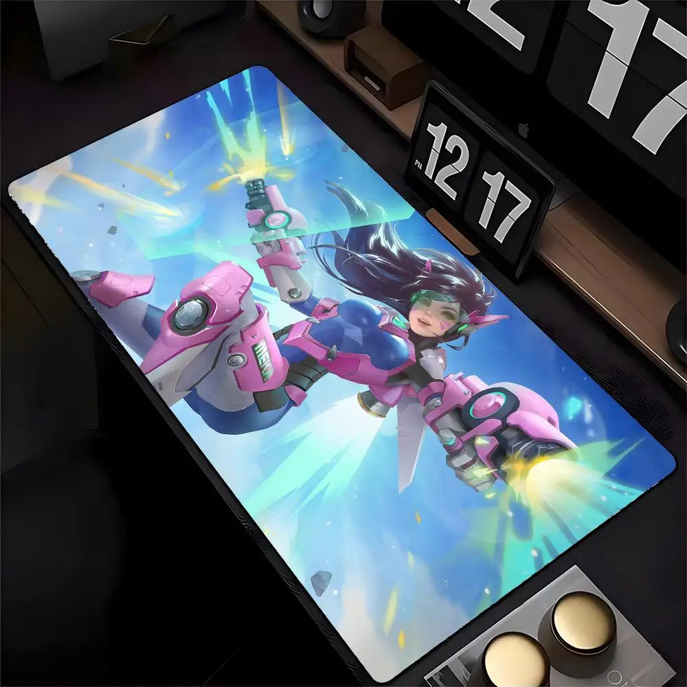 Mouse Pad Overwatch Genji με Εκτύπωση HD για Gamers, Ραμμένες Άκρες, Αντιολισθητικό, XXL90x40cm, Pad Γραφείου για Πληκτρολόγιο και PC