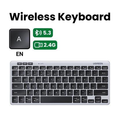 UGREEN Keyboard Wireless Bluetooth 5.3 2.4G Russian/EN 78 Keycaps For MacBook iPad PC Tablet  Scissor Foot Structure