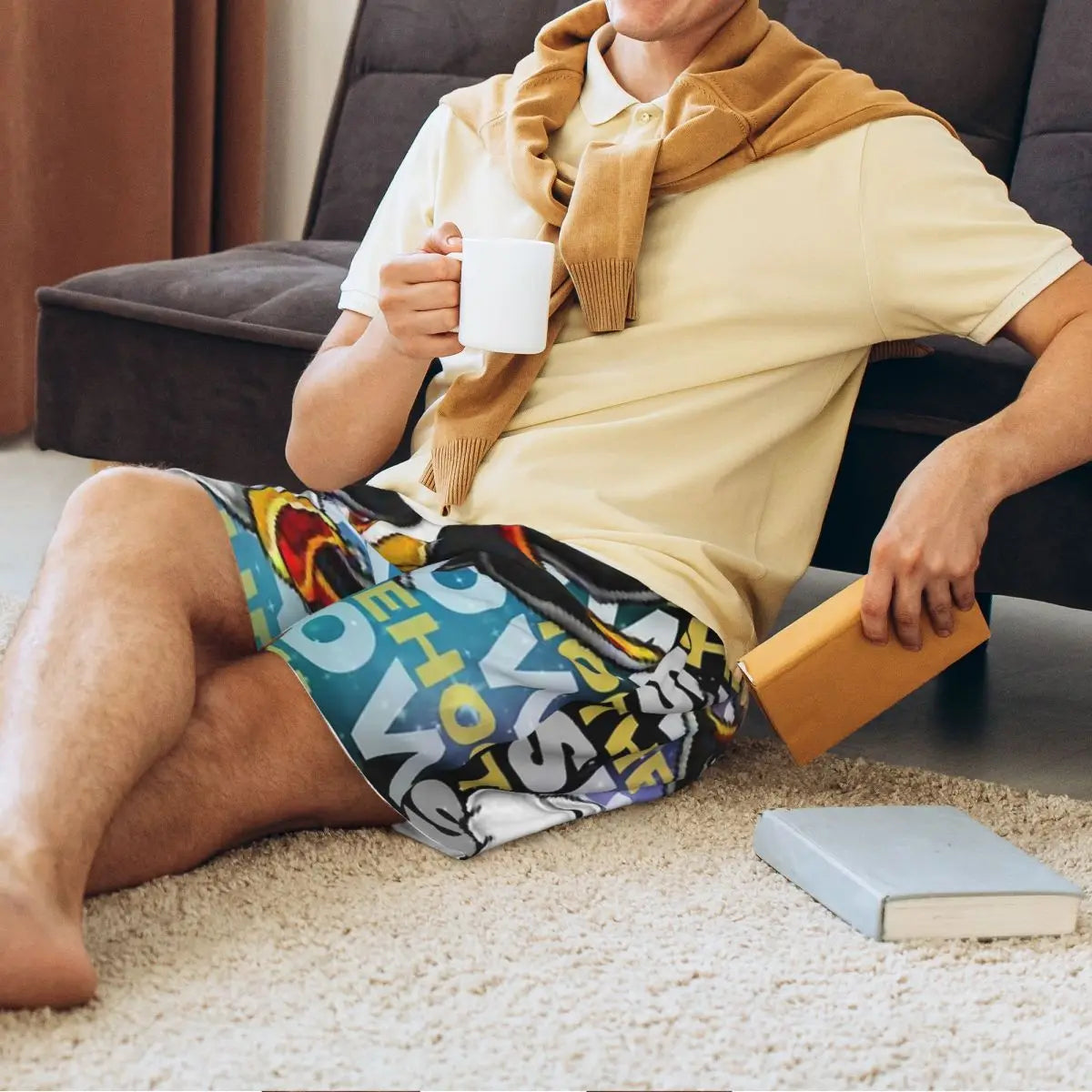 Pantalones cortos de pijama personalizados de Sonic the Hedgehog para hombre, para dormir y estar por casa