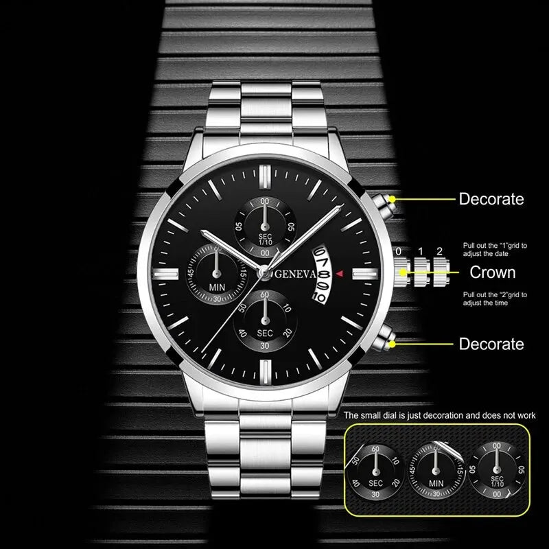 Mode Herenhorloge Luxe Kalender Kwarts polshorloge Zakelijke horloges Herenklok Herenarmband