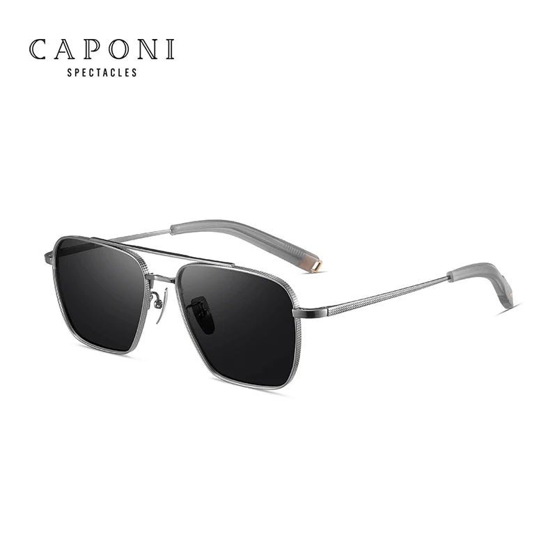 Ochelari de soare polarizați pentru bărbați CAPONI, Seiko, din titan pur, fotocromatici, pentru activități în aer liber și conducere, UV400, ochelari de soare de marcă originală BS50004