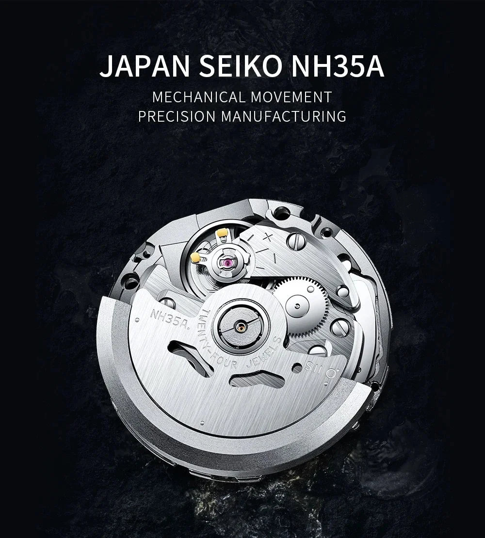 CADISEN Luxury Design 42MM Men's Watches Japan MIYOTA 8215 Sapphire Glass Mechanical Automatic Watch Men 100M Waterproof