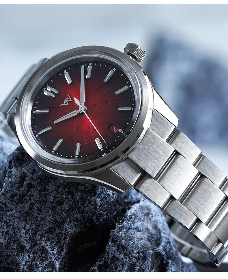 WM Watch Automatic Mechanical Watch NH35 Glacier Series 100M Waterproof AR Coated Sapphire Welly Merck Watch for Men WM226