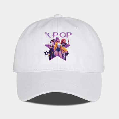 K-POP crtani otisak djevojaka iz grupe, mekana bejzbol kapa s mekanim vrhom - uniseks ležerna retro podesiva kapa za oca - Y2K sunčana kapa
