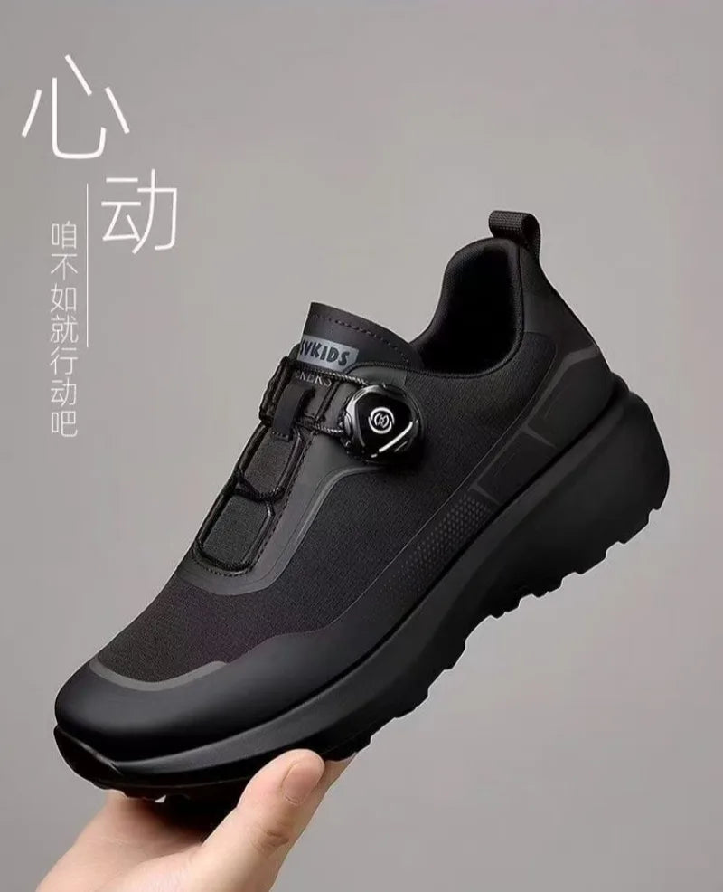 Originální nové pánské tenisky s otočným knoflíkem, platformové ležérní boty na chůzi, outdoorové odolné běžecké sportovní boty Plus