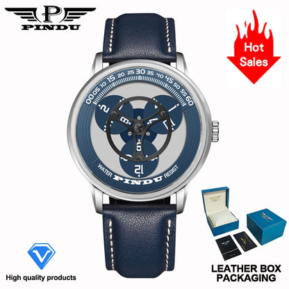 PINDU Design New Stainless Steel Mechanical Watch Men TOP-Luxury Sapphire Mirror Miyota 8215 Movement Waterproof Automatic Watch