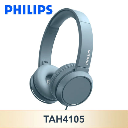 Philips TAH4105 langalliset kuulokkeet – HiFi-stereokuulokkeet, syvä basso ja HD-puhelutoiminto mikrofonilla, sopivat verkkokoulutukseen, toimistokäyttöön, pelaamiseen ja urheiluun
