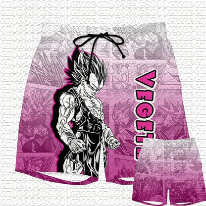 Pantalones cortos de verano con estampado de Goku de Dragon Ball, transpirables y de secado rápido, pantalones cortos deportivos holgados de estilo retro americano para hombre y mujer
