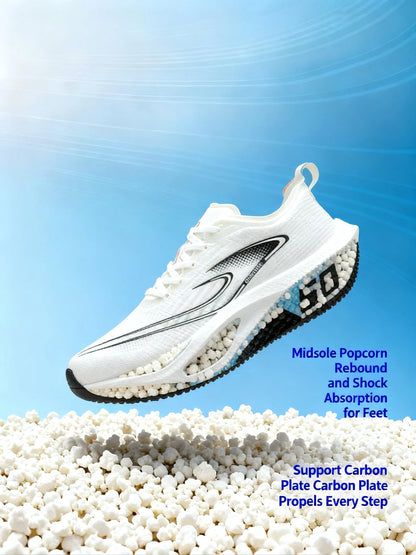 Unisex 2025 Full Carbon Plate Running Shoes, Professional Marathon Racing Lightweight Bounce Cushion Breathable Sports Sneakers