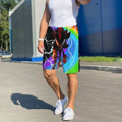 Pantalones cortos de pijama personalizados de Sonic the Hedgehog para hombre, para dormir y estar por casa