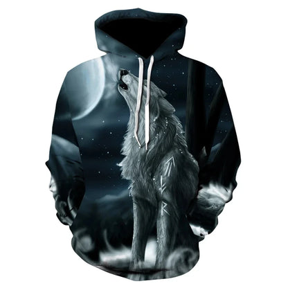 Sudadera de anime con cabeza de lobo feroz. Sudaderas con capucha impresas en 3D. Ropa de moda para hombre y mujer. Ropa infantil de Harajuku. Abrigo de hombre.