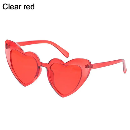 Ochelari de soare în formă de inimă, cu ramă metalică fără ramă, lentile degradate, ochelari de soare „Love Heart” pentru femei, protecție UV400