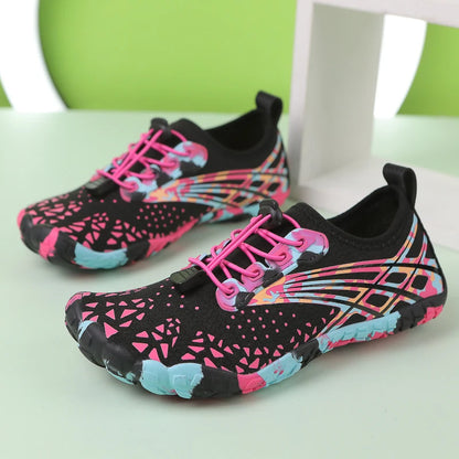 Quick Drying Aqua Shoes Women’s Water Shoes Swimming Barefoot Five Fingers Aqua Shoes Colorful Beach Seaside Light Sneakers