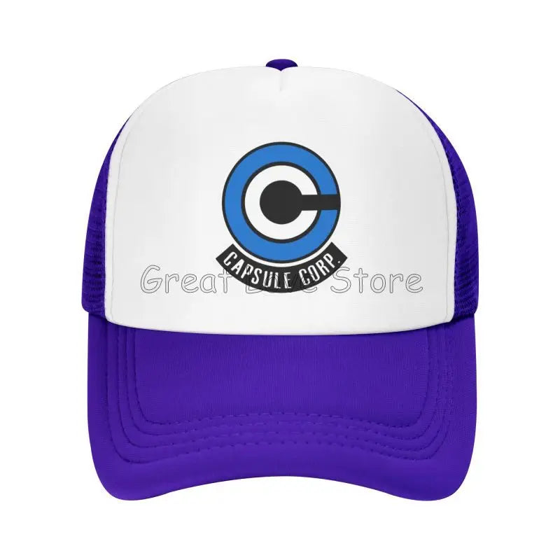 Capsule Corp Mesh-baseballpetten Unisex hiphop-truckerpet Anime DBZ dad-hat Verstelbare racepet Zomer-truckerpetten Snapback-petten