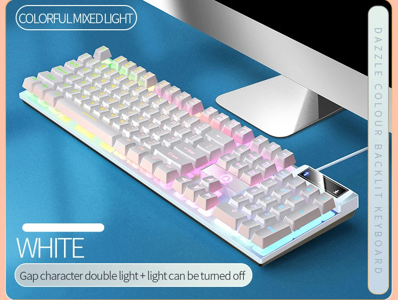 USB Wired Gaming Keyboard, 104 Keys Compatible with Windows Laptop/Computer/PC, Ergonomic Design, Office & Gaming Accessories