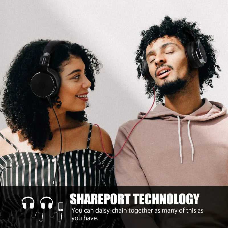 Oneodio ecouteurs avec fil Casque de studio hi-fi professionnel pour DJ avec micro, pour téléphone et PC