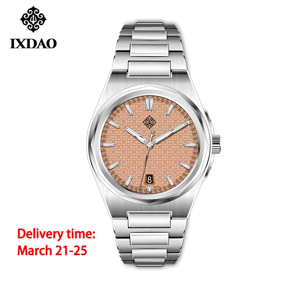 IX&DAO 2025 New 37mm Warrior Men's Automatic Mechanical Watch Miyota 9015 Movement Sapphire Stainless Steel Waterproof 10Bar BGW