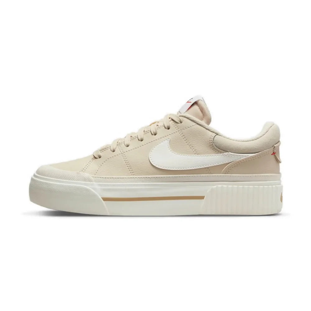 Nike Court Legacy Lit -nahkaiset, mukavat, liukumattomat, pehmustetut ja kestävät matalavartiset tenniskengät FD0355-133