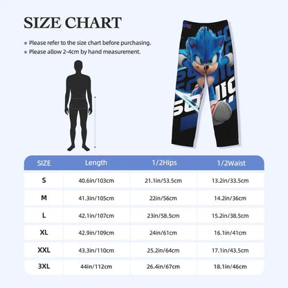 Pantalones de pijama personalizados para hombre con estampado «Soniced», con motivo de erizo, ropa de dormir, pantalones de estar por casa con bolsillos