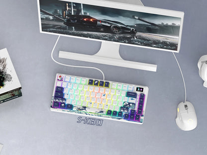 womier SK80 Gasket Mounted Mechanical Keyboard 81 Key Gamer Keyboard 75% Hot Swap RGB Gaming Keyboard with Smart Display for PC