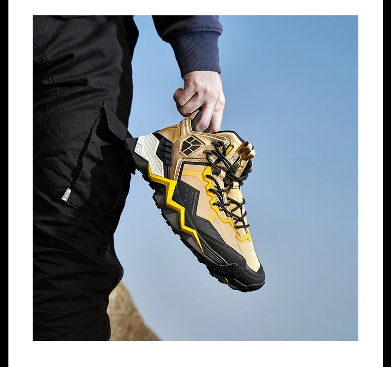 Rax Men's Waterproof Hiking Shoes Breathable Hiking Boots Outdoor Trekking Boots Sports Sneakers Tactical Shoes