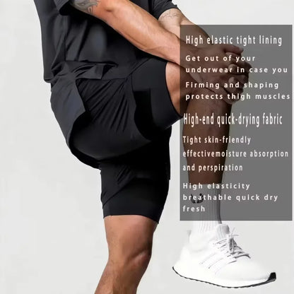 Pantalones cortos de gimnasio de verano de Dragon Ball con Goku, para hombre, de doble capa, 2-in-1 pantalones deportivos, nuevos pantalones de playa con estampado de dibujos animados japoneses de verano