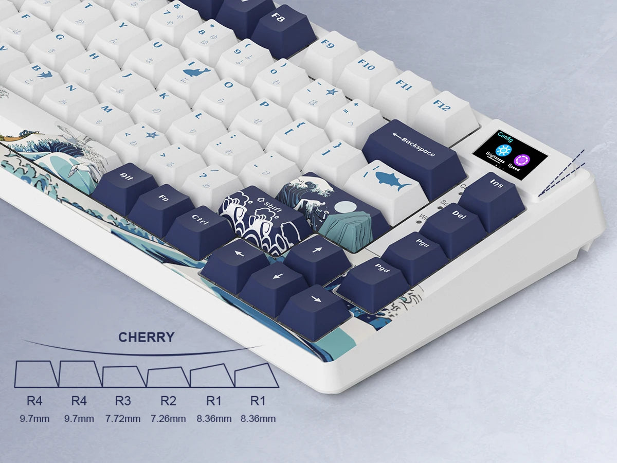 womier SK80 Gasket Mounted Mechanical Keyboard 81 Key Gamer Keyboard 75% Hot Swap RGB Gaming Keyboard with Smart Display for PC