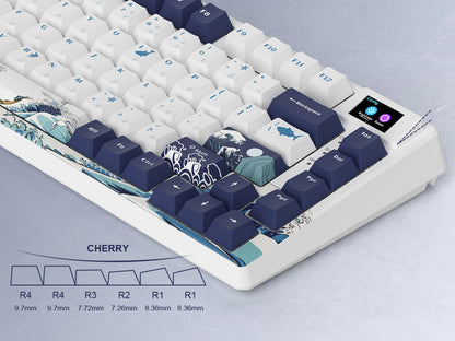 womier SK80 Gasket Mounted Mechanical Keyboard 81 Key Gamer Keyboard 75% Hot Swap RGB Gaming Keyboard with Smart Display for PC
