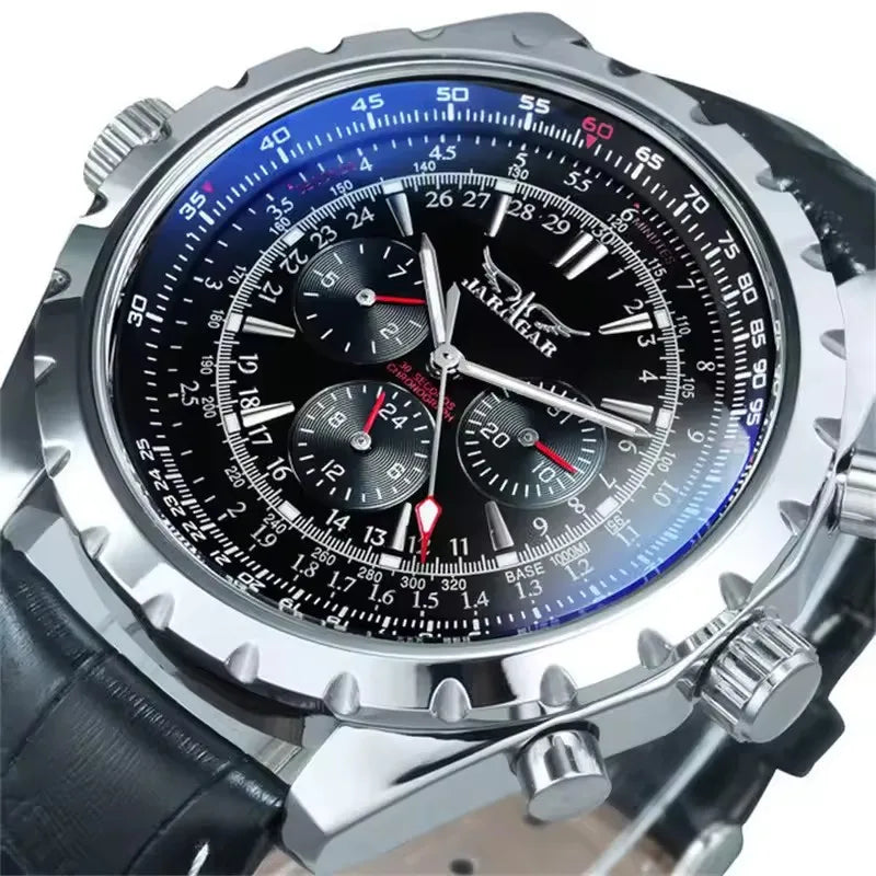 JARAGAR 212 Relógio mecânico automático para homem, estilo empresarial de luxo, com calendário semanal, relógio para homem, presente premium, Reloj Hombre