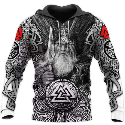 2024 Mens Hoodies Eagle Tattoo Pattern Vikings 3D Printed Fashion Casual Harajuku Hip Hop Autumn And Winter Oversized Sudaderas, Produit gaming premium Fraquane