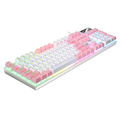 Wired USB Gaming Keyboard with Backlight, 104 Key Gamer Keyboard for Computer/Laptop/PC, Ergonomic Design, Office Gaming Accessory