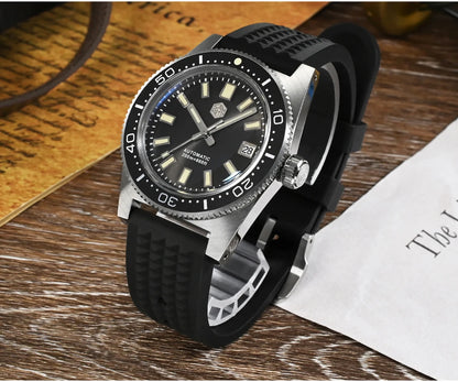 San Martin New 62mas 37mm Diver Men's Watch Classic Luxury Sapphire PT5000 SW200 Automatic Mechanical Watches Date 20Bar Luminous