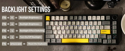 Ajazz AK820 Pro 75% Gasket-mounted Bluetooth 5.1/2.4G Wireless/Wired Mechanical Keyboard with TFT Screen for Mac/Win