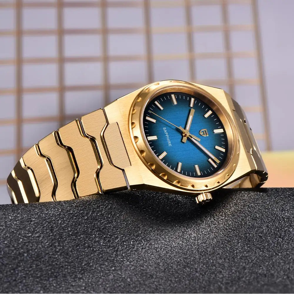 PAGANI DESIGN Men's Quartz Watches Ultra-Thin 7mm Series 37mm Sapphire Stainless Steel Waterproof Watches for Men TMI VJ21