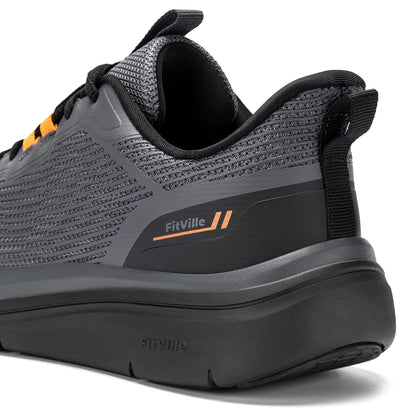 Fittington Men's Walking Shoes Extra Wide Sneakers Comfortable Lightweight Running Sports Shoes with Arch Support for Flat Feet