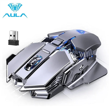AULA mouse Multifunctional Gaming Side Keys Mouse Rechargeable Mecha style Mice 2.4 G Wireless Ergonomics Dpi adjustable Gamer