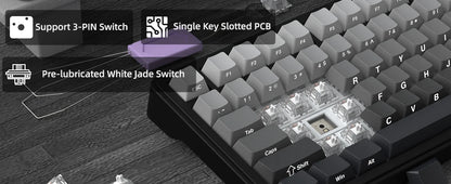 ATTACK SHARK X85 Tri-mode Gasket 75% Mechanical Keyboard with CNC Knob, 5-Layer Padding, Hot Swappable, RGB Backlight, NKRO