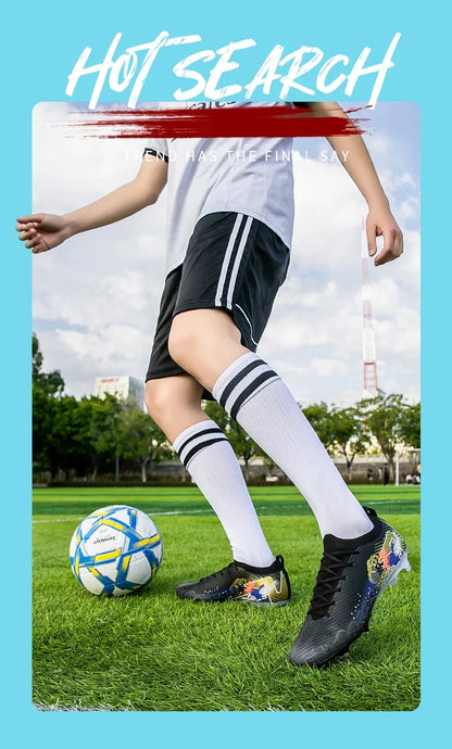 Nuovi scarpini da calcio da uomo, tacchetti FG antiscivolo per allenamento, scarpe da calcio con tacchetti lunghi, da partita, ultraleggeri, per outdoor, dropshipping