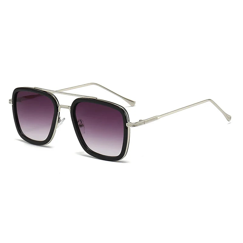 Ochelari de soare pătrați pentru bărbați, ochelari de soare metalici în stil steampunk pentru femei, ochelari de soare la modă pentru activități în aer liber, accesoriu unisex