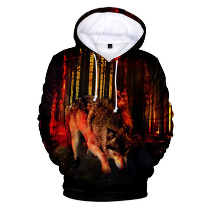 Hanorac cu glugă Cool Space Galaxy Wolf pentru bărbați, hanorace cu glugă, model „Bright Wolf”, hanorace la modă cu „Handsome Wolf”, hanorace de primăvară și toamnă, pulovere, hanorace