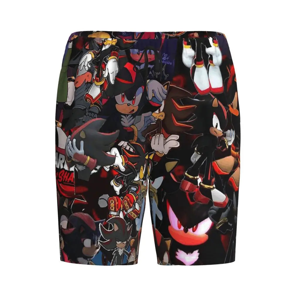 Pantalones cortos de pijama personalizados de Sonic the Hedgehog para hombre, para dormir y estar por casa