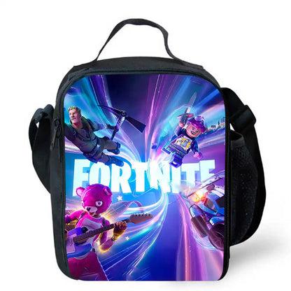 Lunch Bags for Children,Cartoon Fort-nite School Picnic Bags for Girls Boys,Kids Insulated Cooler Lunch Bags Portable Lightweigh