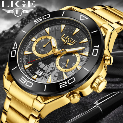 LIGE Luxe herenhorloges Casual zakelijk horloge Herenmode Waterdicht Militair herenhorloge met kwarts Montre Homme