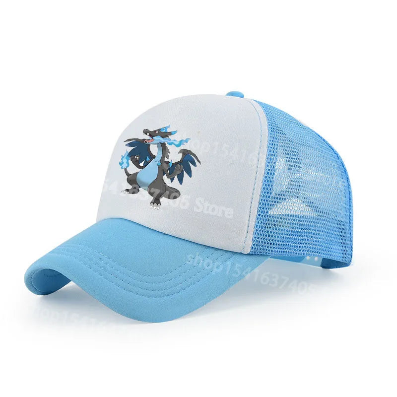 Baseball Cap Adjustable for Pokemon Hip Hop Breathable Mesh Hats Cute Cartoon Anime Outdoor Sport Shade Caps Gifts