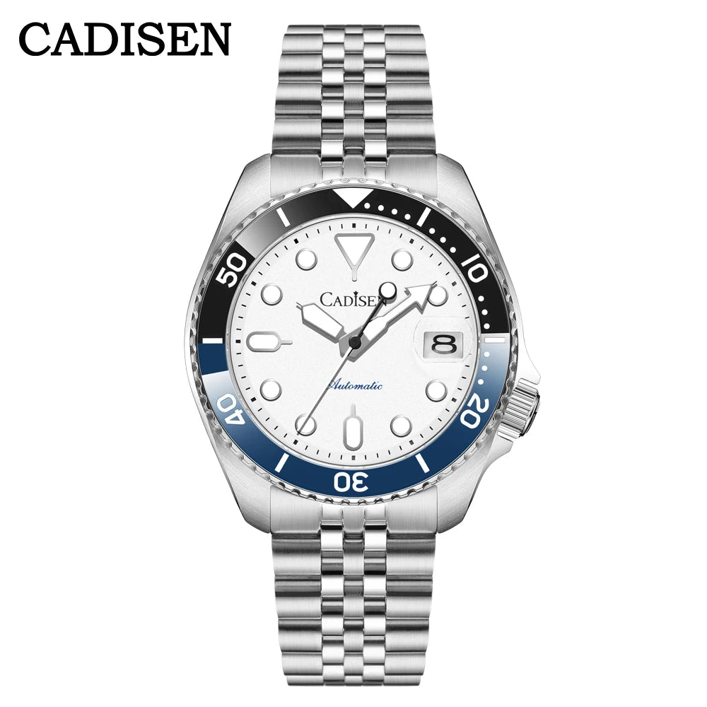 CADISEN New Luminous Men Mechanical Wristwatches Ceramic Bezel MIYOTA 8215 Sapphire Glass Automatic Watch Men Relogio Masculino