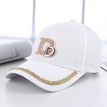 CNTANG 2024 Fashion Diamond D Letter Baseball Cap For Women Snapback Summer Outdoor Sun Protection Hat Autumn Casual Ladies Caps